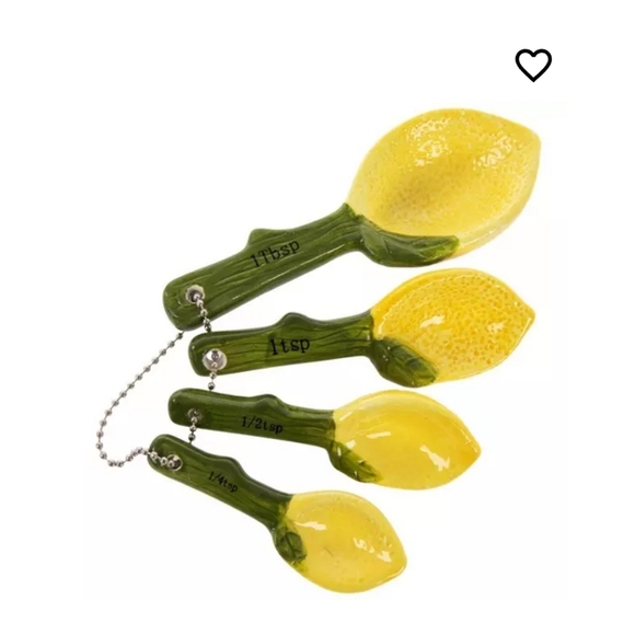 🍋Lemon Shape 4 Piece Ceramic Measuring Cups & 4 Piece Measuring Spoons Set. - Picture 7 of 12